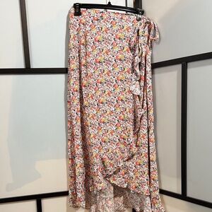 Rachel Zoe Floral Maxi Skirt in PInK Orange and Yellow